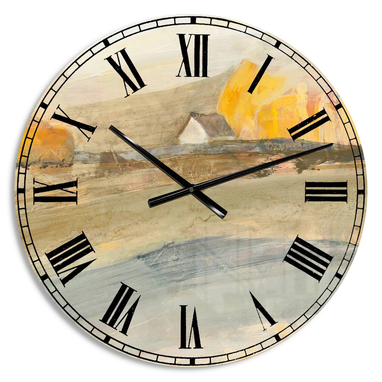 Designart 'Coming On Farmhouse Landscape Traditional Wall Clock